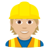 👷🏼 construction worker: medium-light skin tone display on JoyPixels